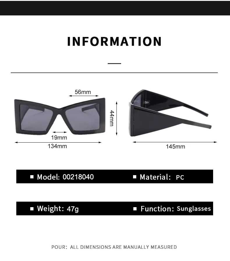 Exaggerated Sunglasses Pc Square Full Frame Glasses display picture 8