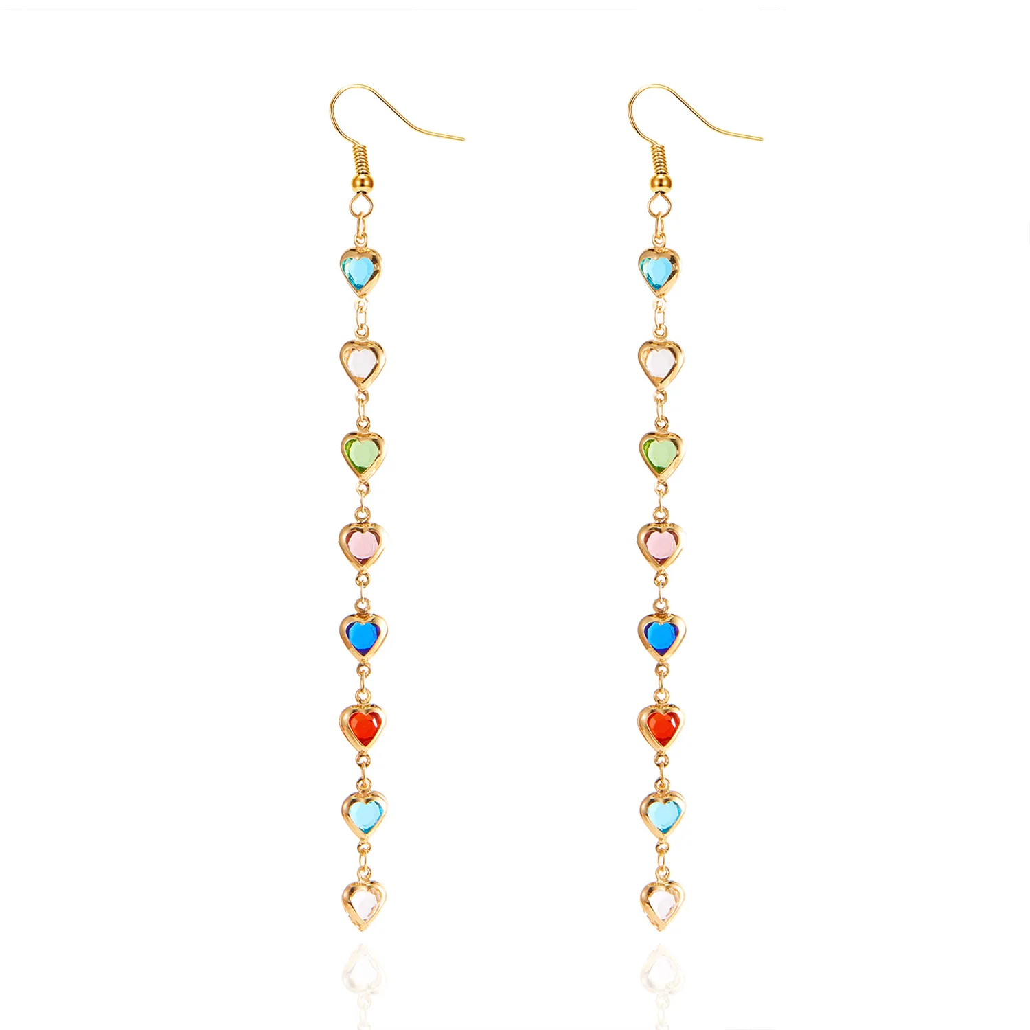 1 Pair Glam Luxurious Queen Heart Shape Artificial Crystal Copper Drop Earrings display picture 3