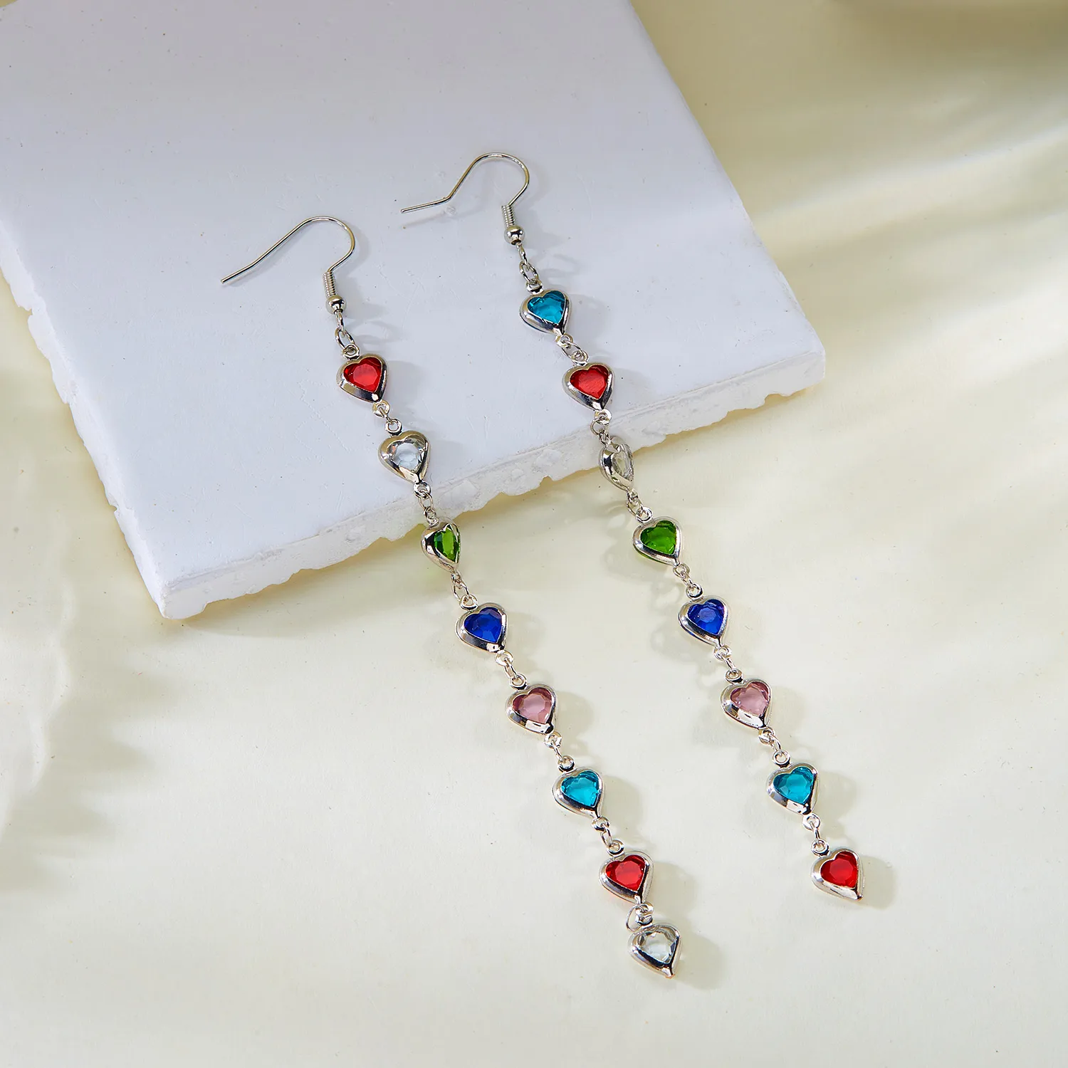 1 Pair Glam Luxurious Queen Heart Shape Artificial Crystal Copper Drop Earrings display picture 10