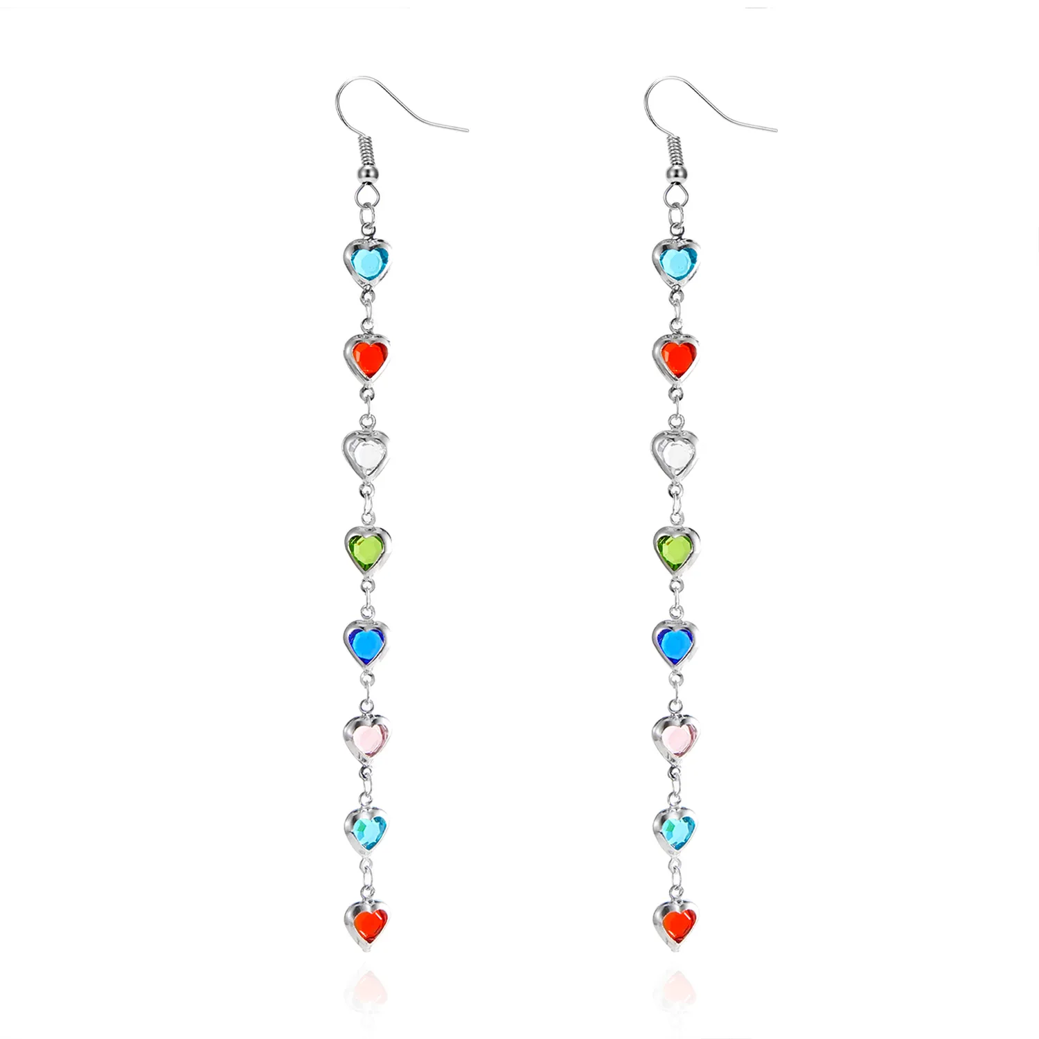 1 Pair Glam Luxurious Queen Heart Shape Artificial Crystal Copper Drop Earrings display picture 8