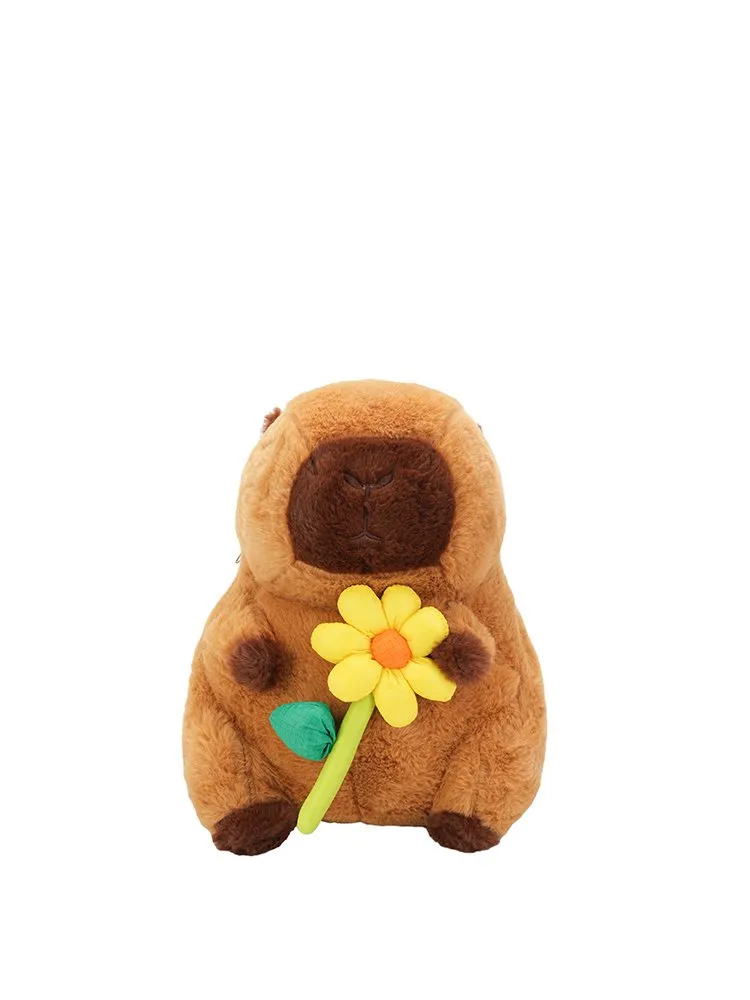 Women's Girl'S Plush Capybara Cute Oval Zipper Functional Backpack display picture 2