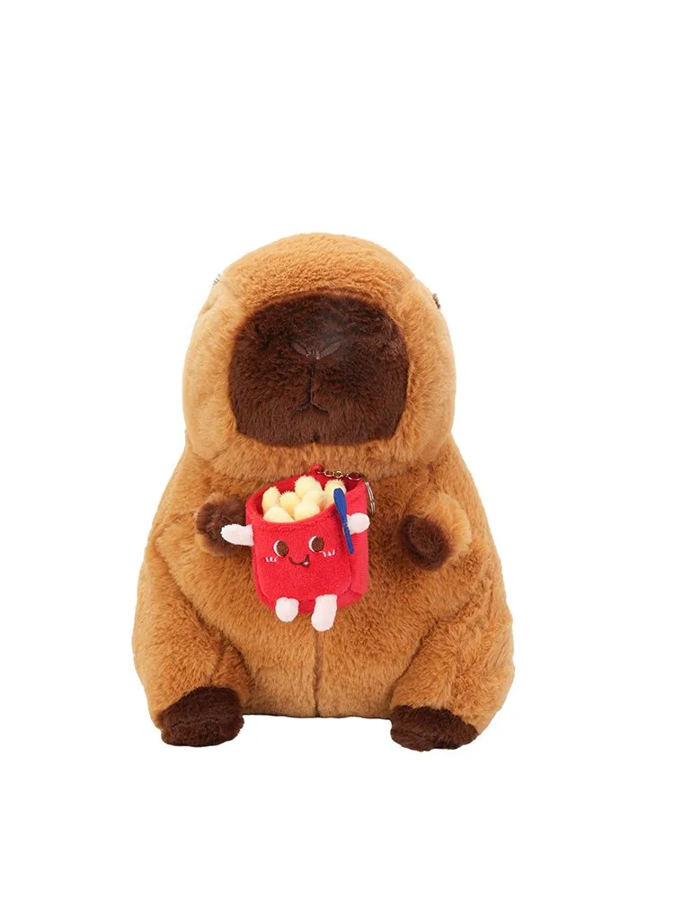 Women's Girl'S Plush Capybara Cute Oval Zipper Functional Backpack display picture 3