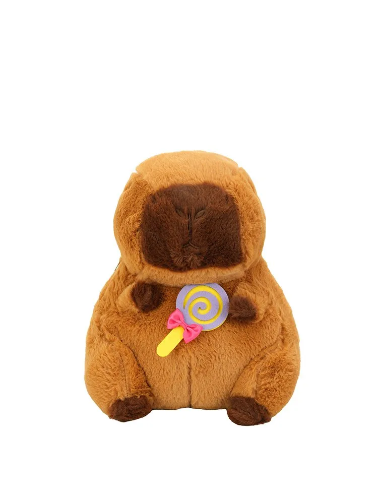 Women's Girl'S Plush Capybara Cute Oval Zipper Functional Backpack display picture 5