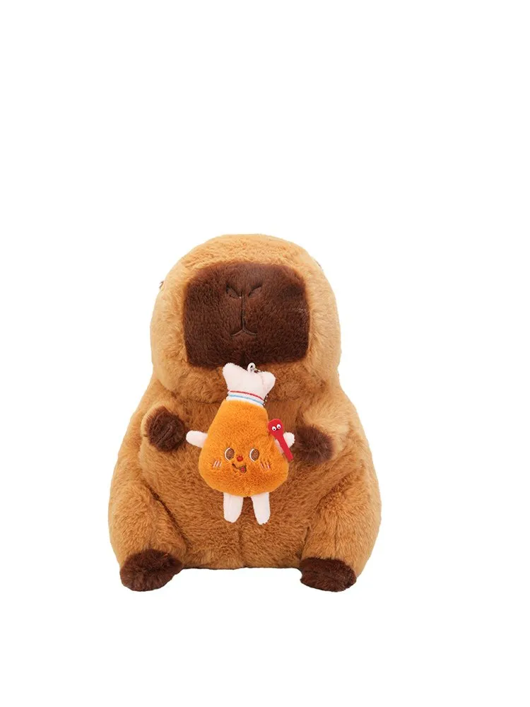 Women's Girl'S Plush Capybara Cute Oval Zipper Functional Backpack display picture 6