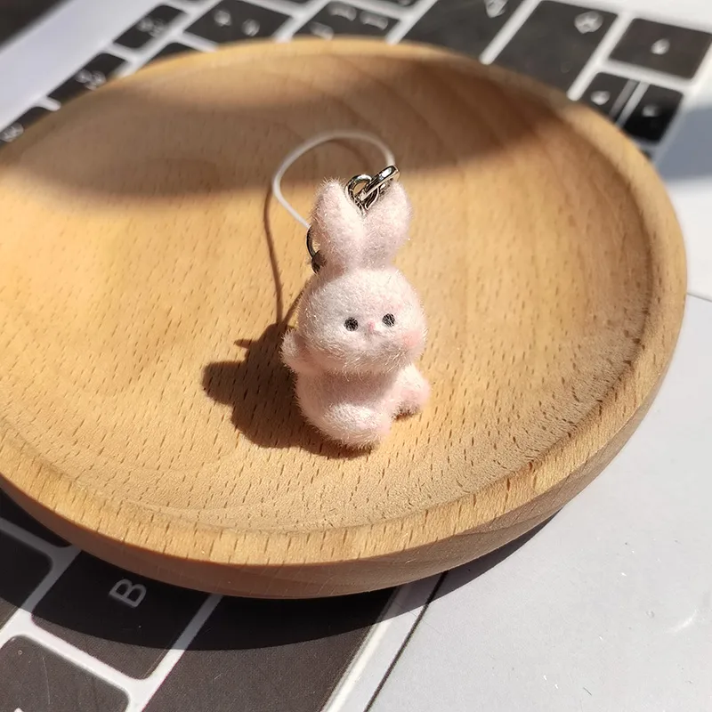 1 Piece Cute Rabbit Synthetic Resin Alloy Unisex Slip-on Bag Pendant Mobile Phone Chain Keychain display picture 3