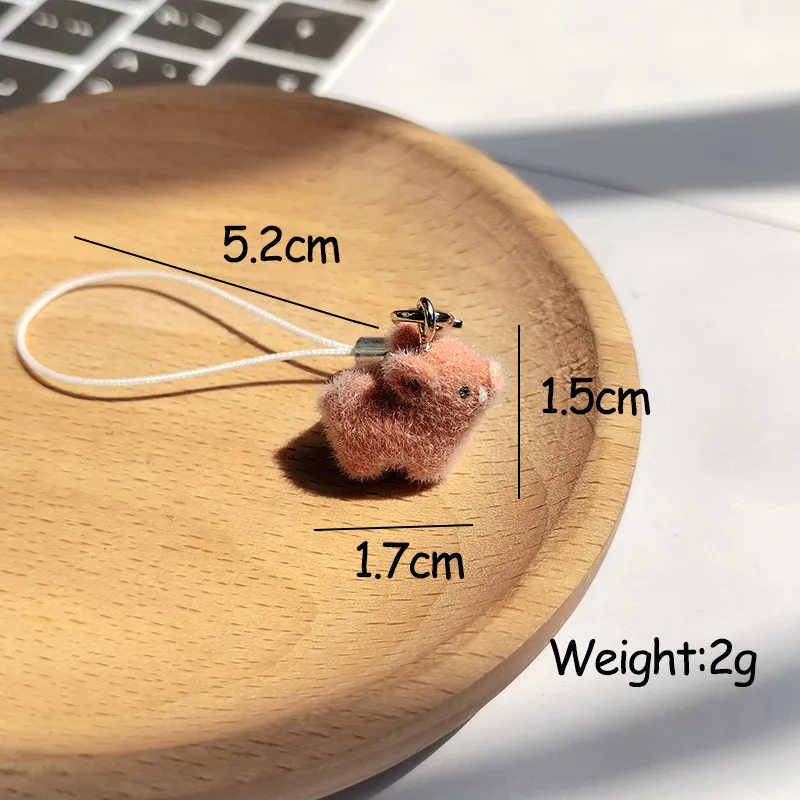 1 Piece Cute Pig Synthetic Resin Alloy Unisex Slip-on Bag Pendant Mobile Phone Chain Keychain display picture 2
