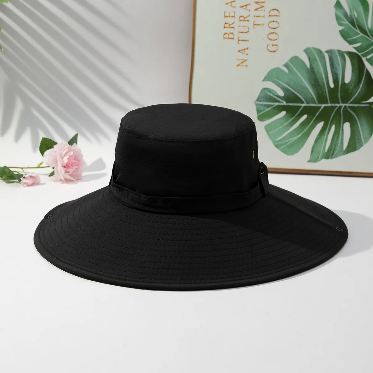 Unisex Vacation Commute Solid Color Big Eaves Bucket Hat display picture 3