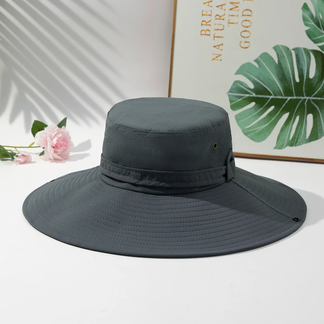 Unisex Vacation Commute Solid Color Big Eaves Bucket Hat display picture 4