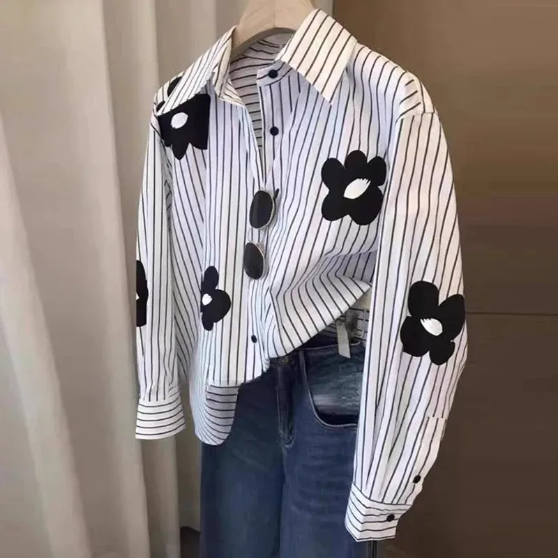 Women's Blouse Long Sleeve Blouses Casual Simple Style Classic Style Flower display picture 4