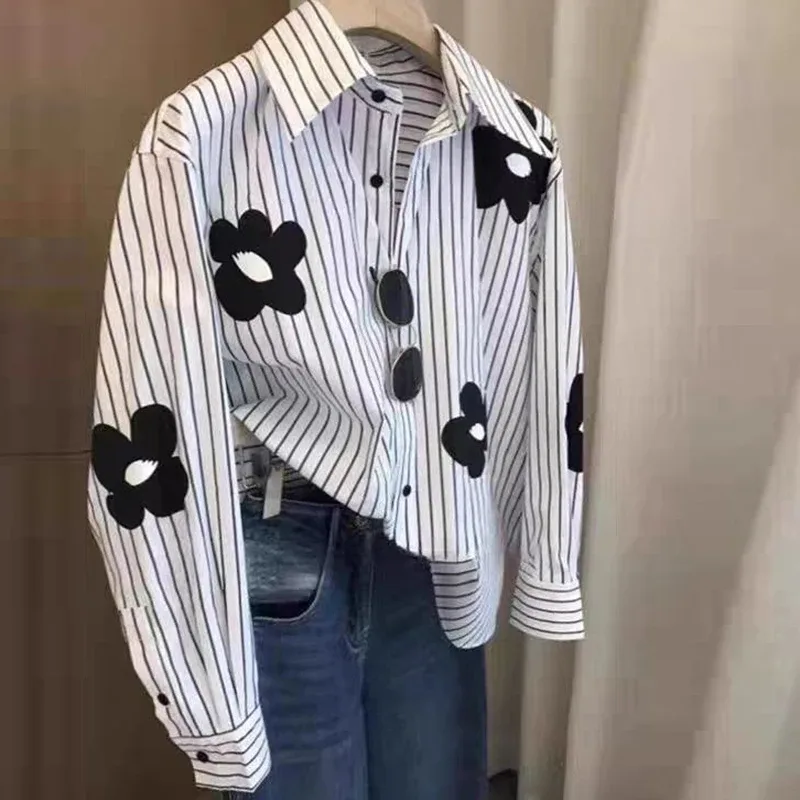 Women's Blouse Long Sleeve Blouses Casual Simple Style Classic Style Flower display picture 3