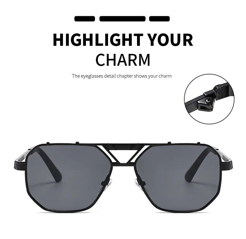 Personality Punk Street Geometric Ac Oval Frame Full Frame Glasses display picture 2