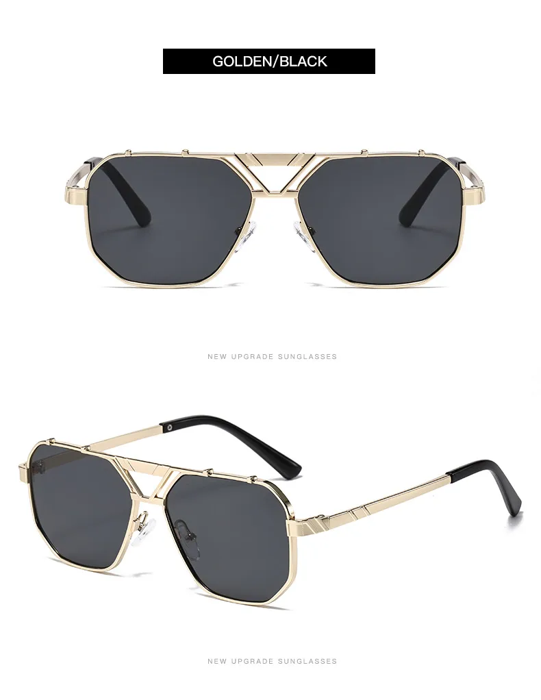 Personality Punk Street Geometric Ac Oval Frame Full Frame Glasses display picture 7