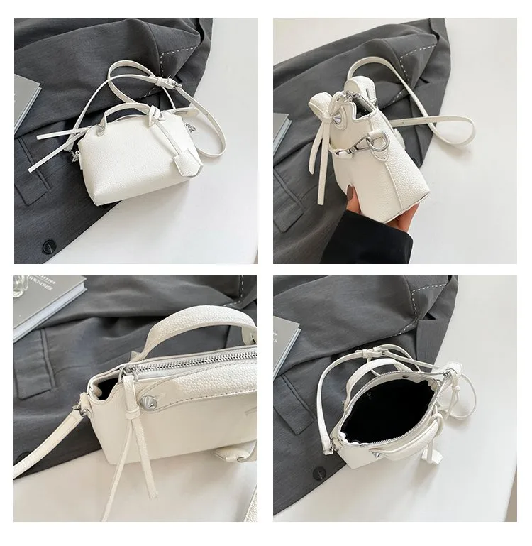 Women's Pu Leather Solid Color Streetwear Square Zipper Shoulder Bag display picture 3