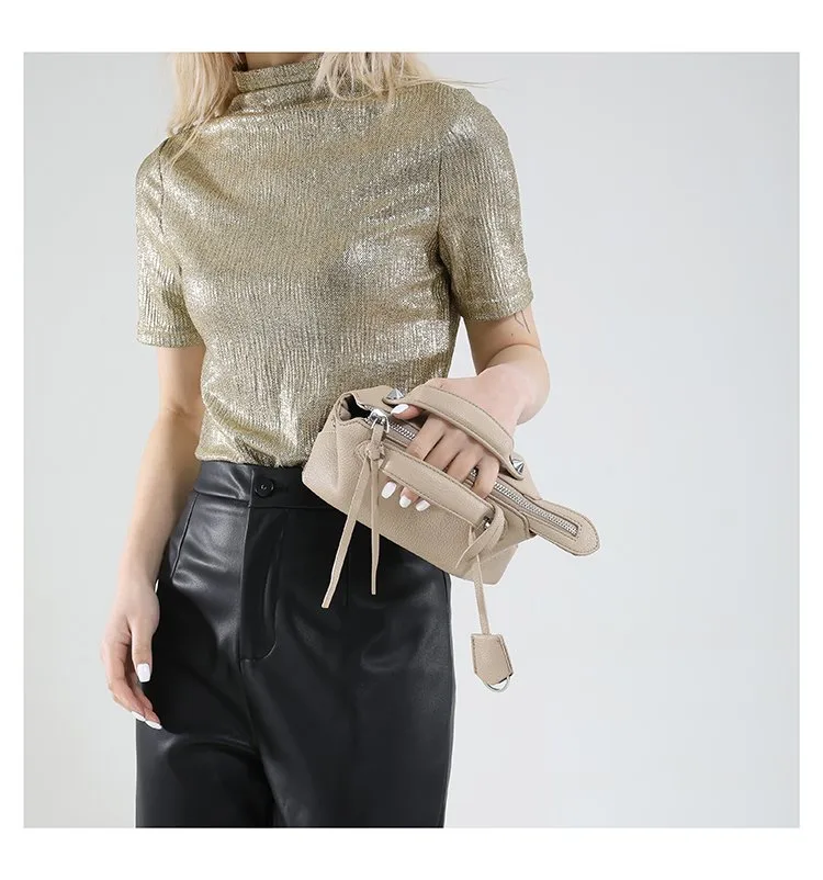 Women's Pu Leather Solid Color Streetwear Square Zipper Shoulder Bag display picture 17