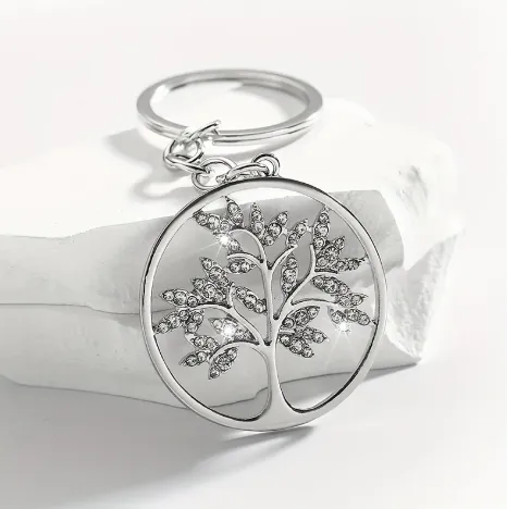 1 Piece Shiny Life Tree Alloy Inlay Rhinestones Keychain display picture 1
