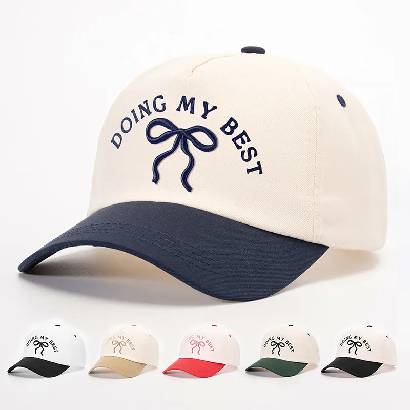 Unisex Casual Simple Style Streetwear Vocabulary Words/Name Bow Knot Embroidery Curved Eaves Baseball Cap display picture 1