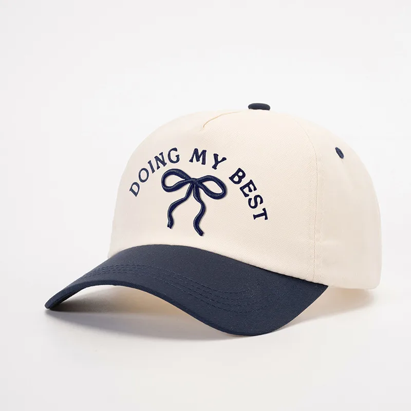 Unisex Casual Simple Style Streetwear Vocabulary Words/Name Bow Knot Embroidery Curved Eaves Baseball Cap display picture 3