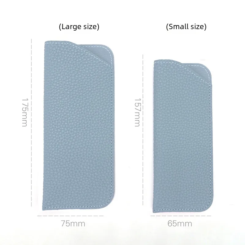 New Old Flower Glasses Bag Leather Knife Pocket Litchi Sunglasses Leather Case Thickened Glasses Leather Case display picture 3