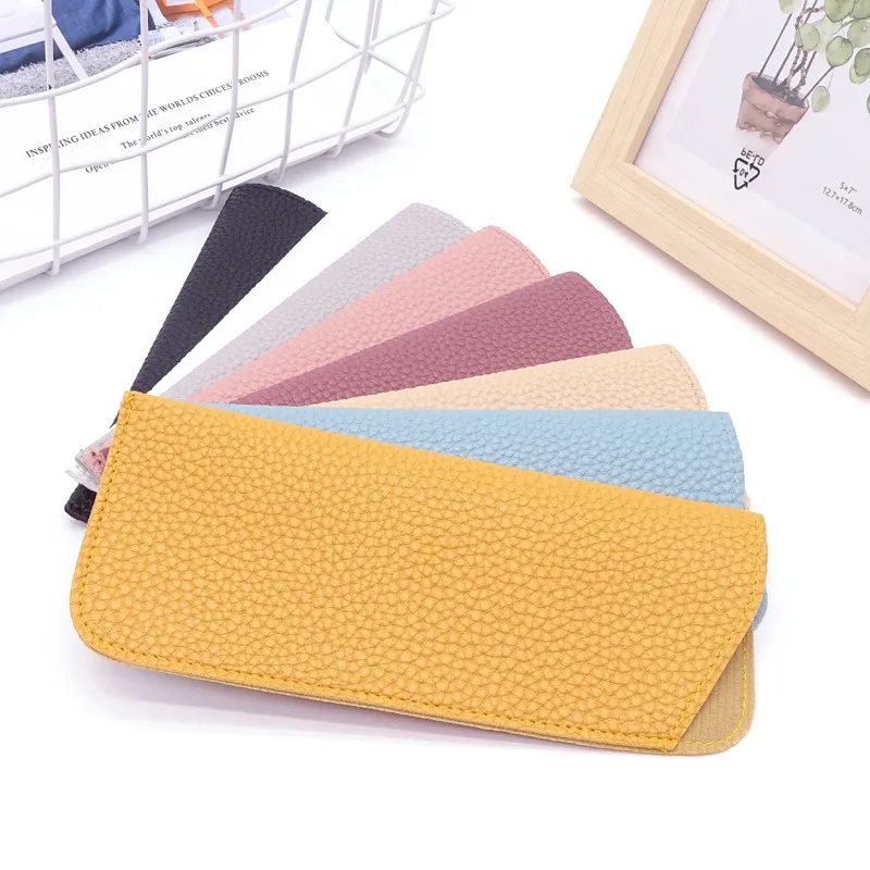 New Old Flower Glasses Bag Leather Knife Pocket Litchi Sunglasses Leather Case Thickened Glasses Leather Case display picture 9