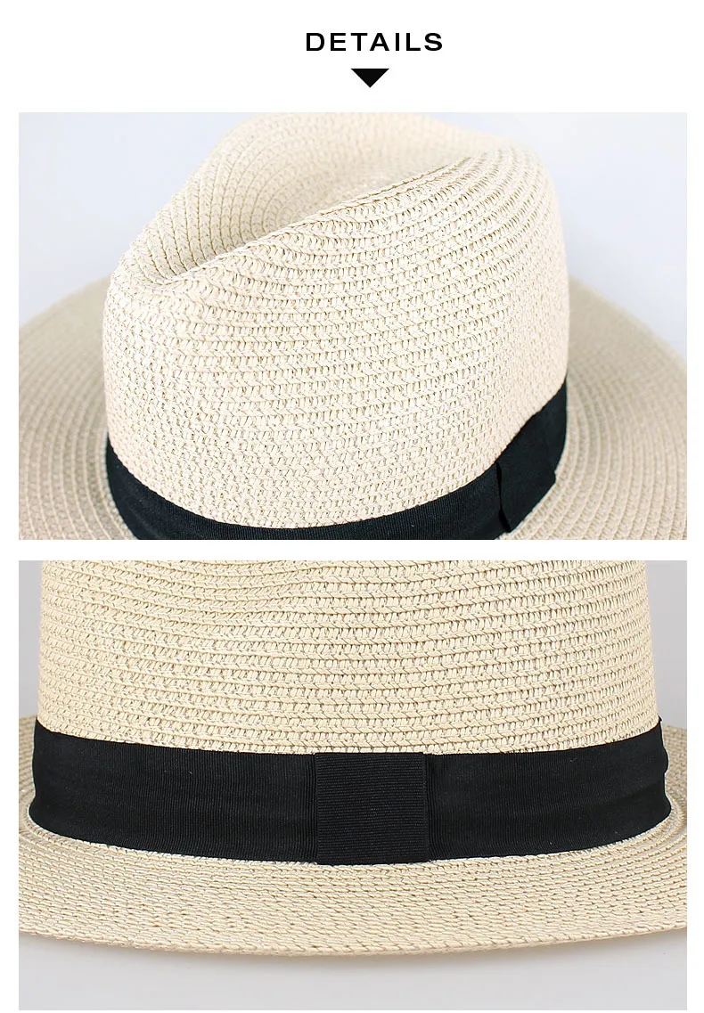 Panama Straw Hat Women's British Top Hat White Jazz Beach Hat Internet Popular Summer Seaside All-Match Sunshade Sunscreen display picture 8