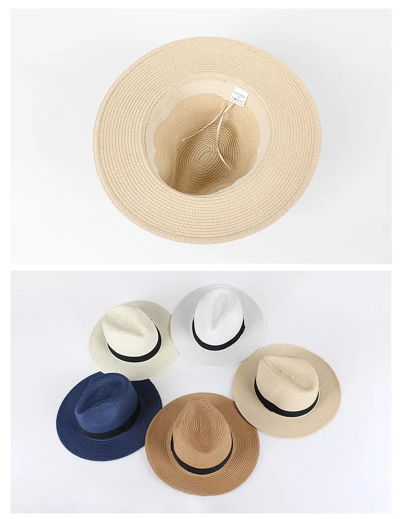 Panama Straw Hat Women's British Top Hat White Jazz Beach Hat Internet Popular Summer Seaside All-Match Sunshade Sunscreen display picture 9