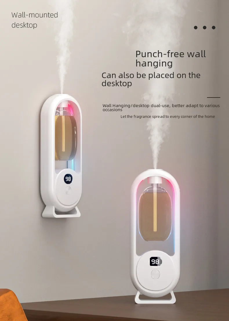 Digital Display Aroma Diffuser Machine Automatic Spray Incense With Atmosphere Lamp Household Hotel Toilet Deodorization And Fragrance Diffusing Machine Aroma Machine display picture 2