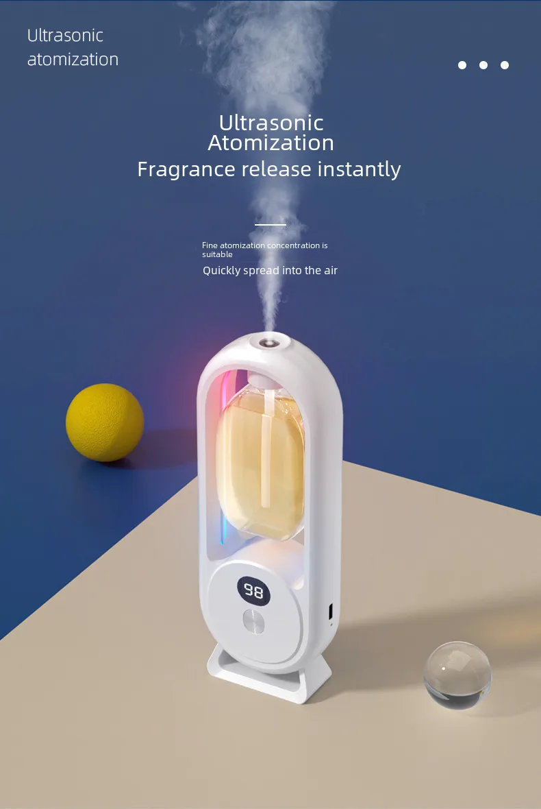 Digital Display Aroma Diffuser Machine Automatic Spray Incense With Atmosphere Lamp Household Hotel Toilet Deodorization And Fragrance Diffusing Machine Aroma Machine display picture 4