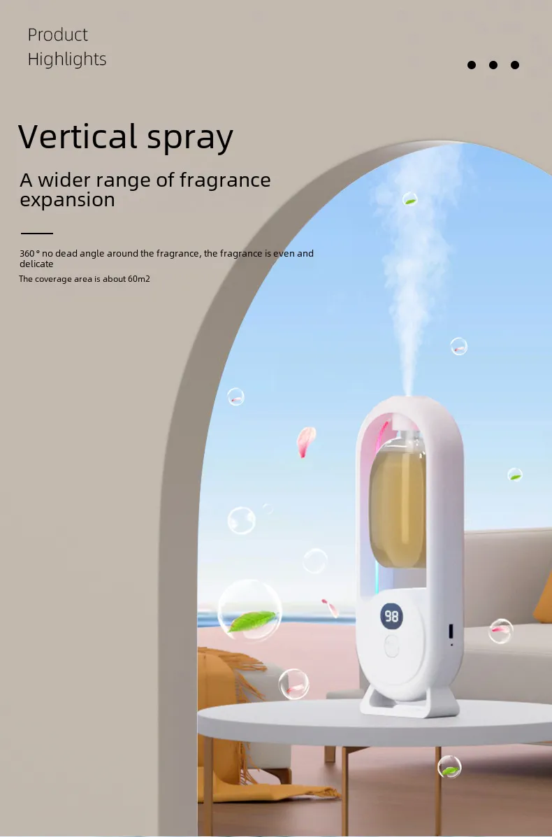 Digital Display Aroma Diffuser Machine Automatic Spray Incense With Atmosphere Lamp Household Hotel Toilet Deodorization And Fragrance Diffusing Machine Aroma Machine display picture 5