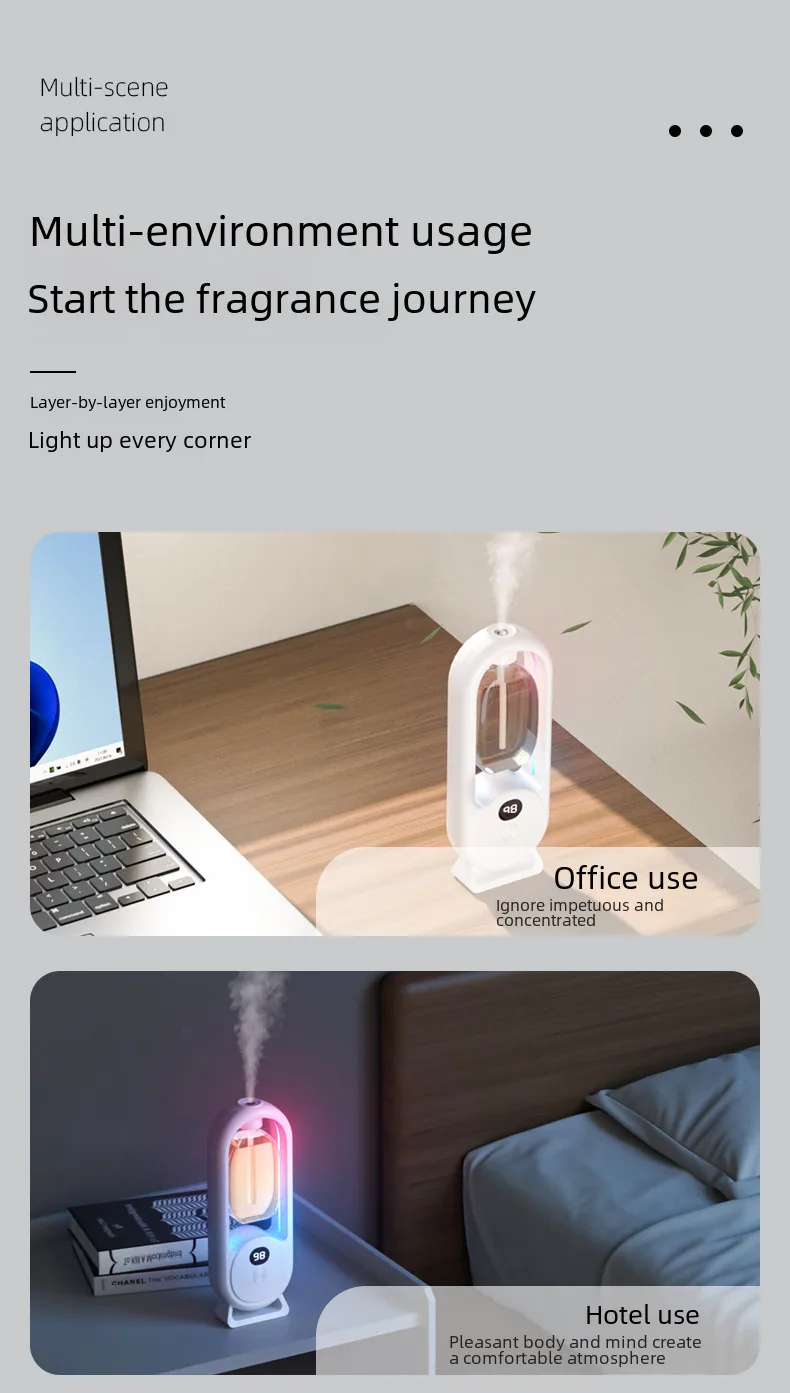 Digital Display Aroma Diffuser Machine Automatic Spray Incense With Atmosphere Lamp Household Hotel Toilet Deodorization And Fragrance Diffusing Machine Aroma Machine display picture 10