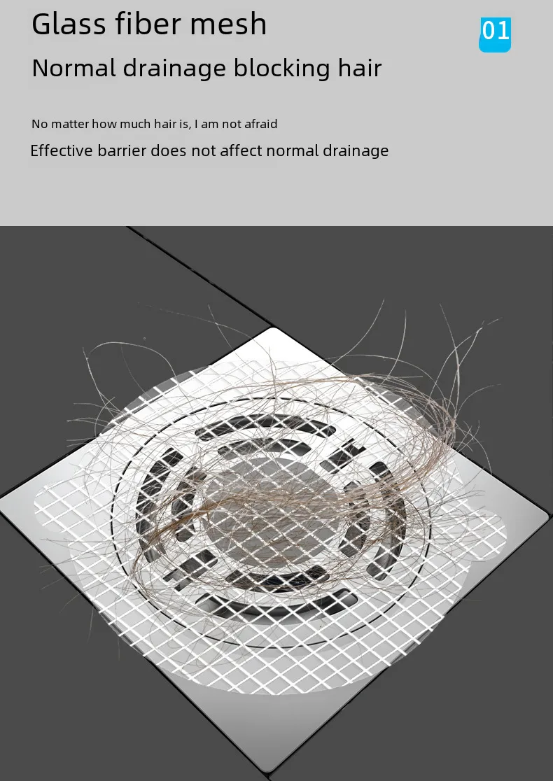 Bathroom Toilet Disposable Floor Drain Stickers Kitchen Sewer Insect-proof Self-adhesive Fiber Round Filter Gauze Stickers display picture 4