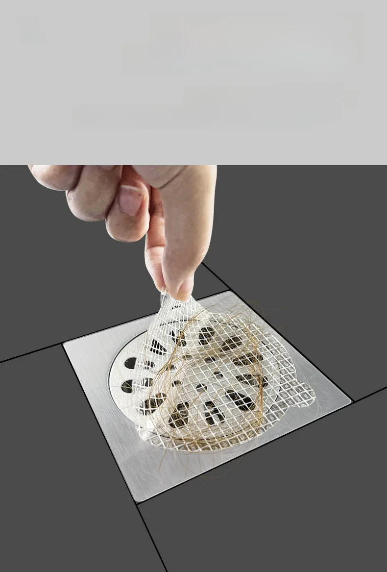 Bathroom Toilet Disposable Floor Drain Stickers Kitchen Sewer Insect-proof Self-adhesive Fiber Round Filter Gauze Stickers display picture 10