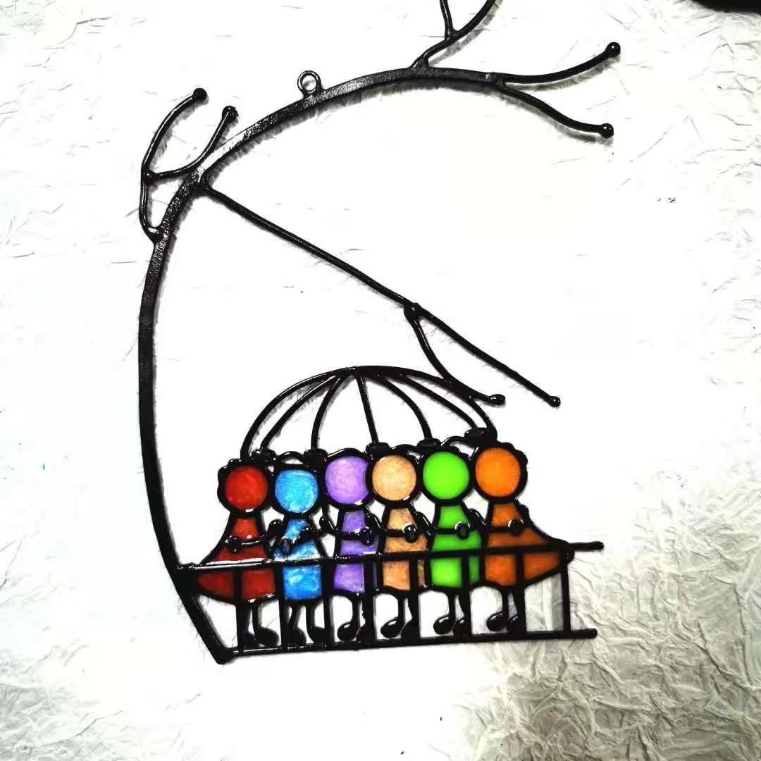 Source Factory  Valentine's Day New Suncatcher Color Art Window Pendant Couple Decorative Gift display picture 4