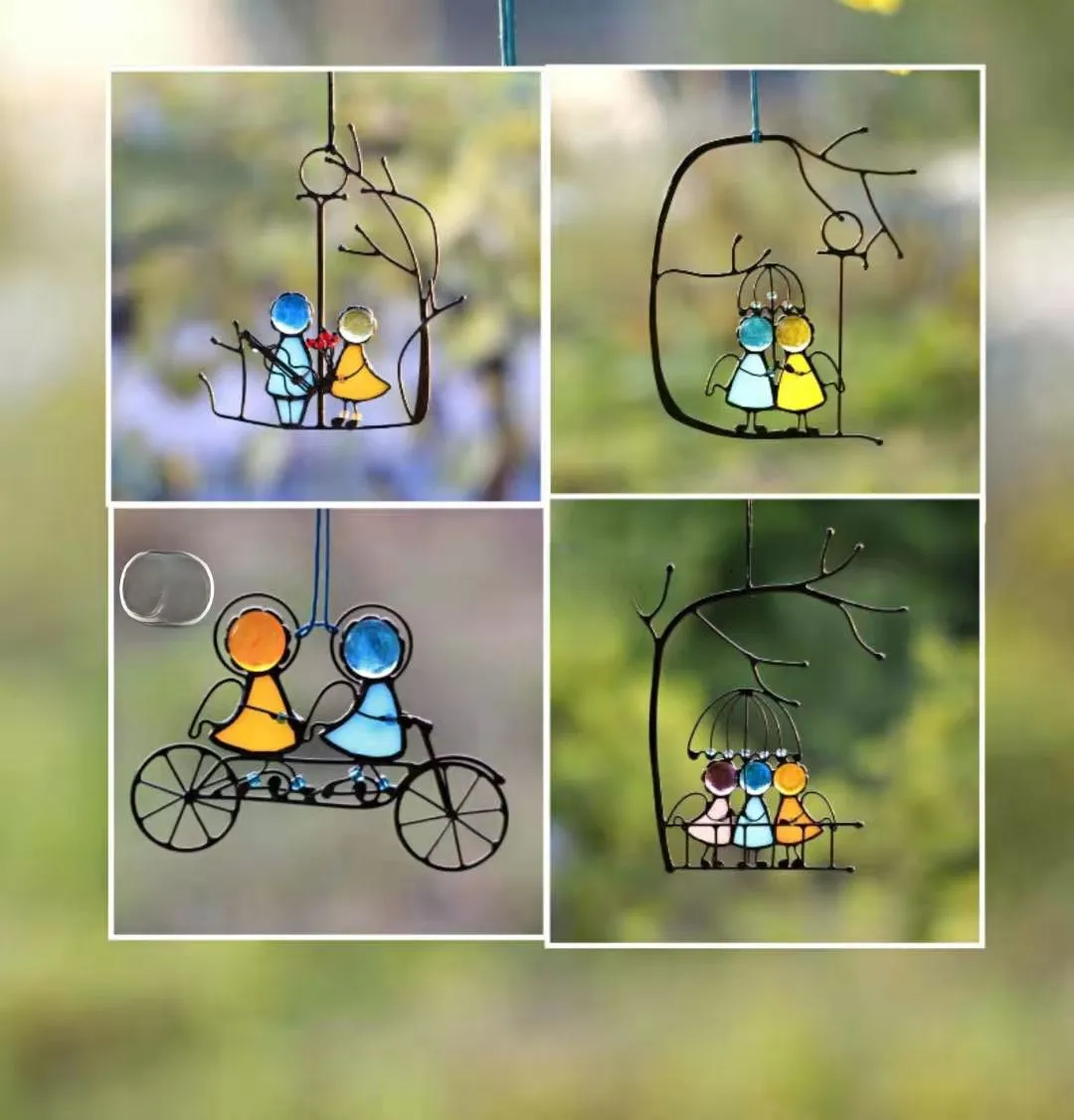 Source Factory  Valentine's Day New Suncatcher Color Art Window Pendant Couple Decorative Gift display picture 5