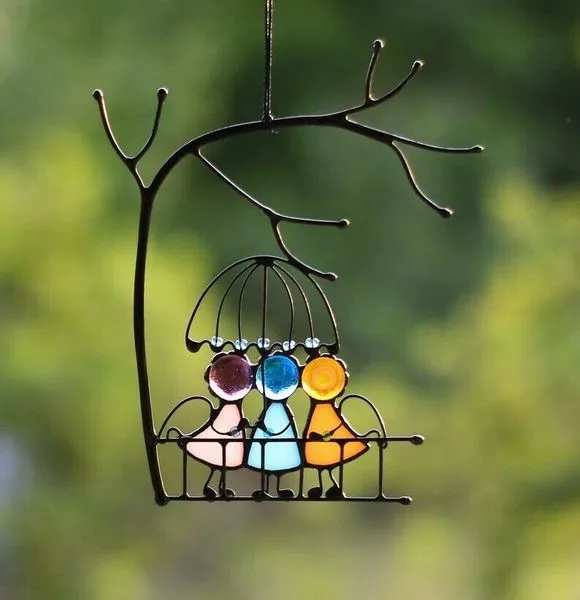 Source Factory  Valentine's Day New Suncatcher Color Art Window Pendant Couple Decorative Gift display picture 7