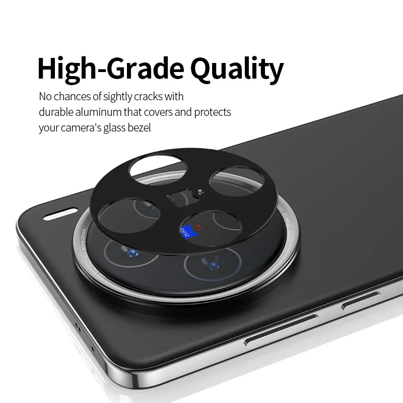 Tempered Glass Aluminium Alloy Geometric Simple Style Mobile Phone Phone Camera Lens Protective Film Phone Cases display picture 3
