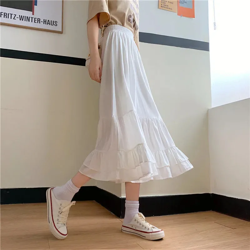 Women's Pleated Skirt Casual Elastic Waist Pleated Solid Color Midi Dress Outdoor Daily display picture 2