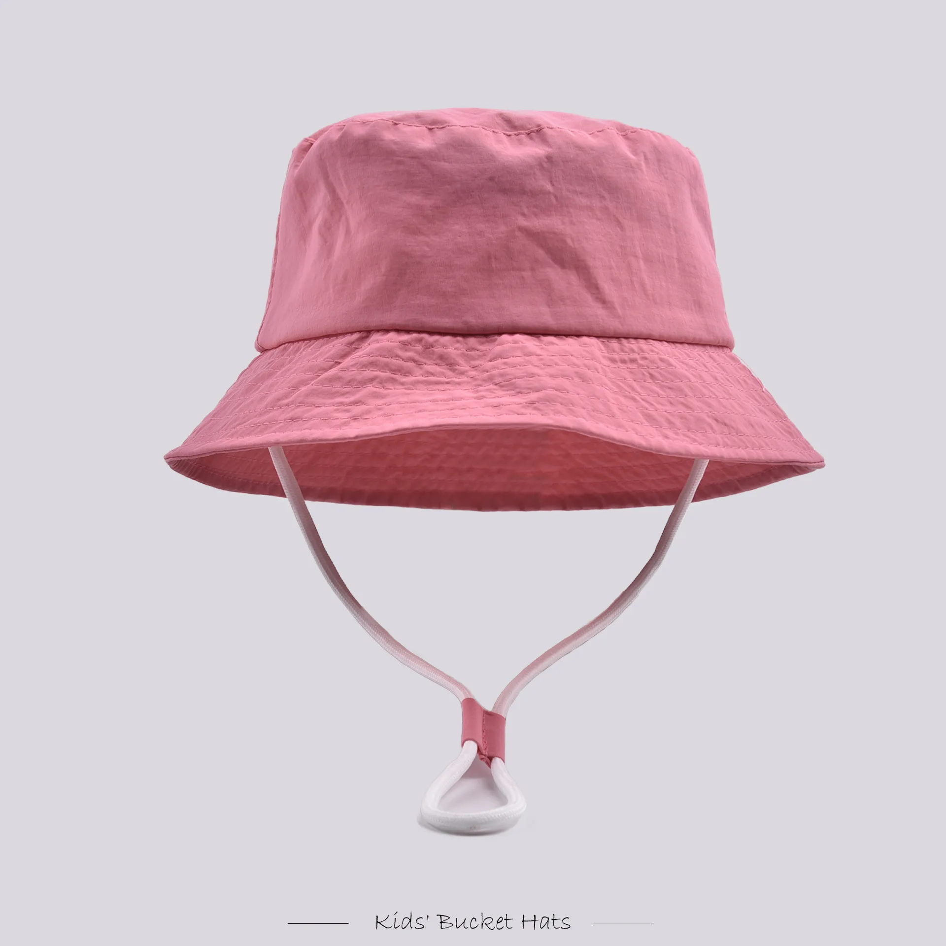 Children Unisex Cute Pastoral Solid Color Drawstring Bucket Hat display picture 6