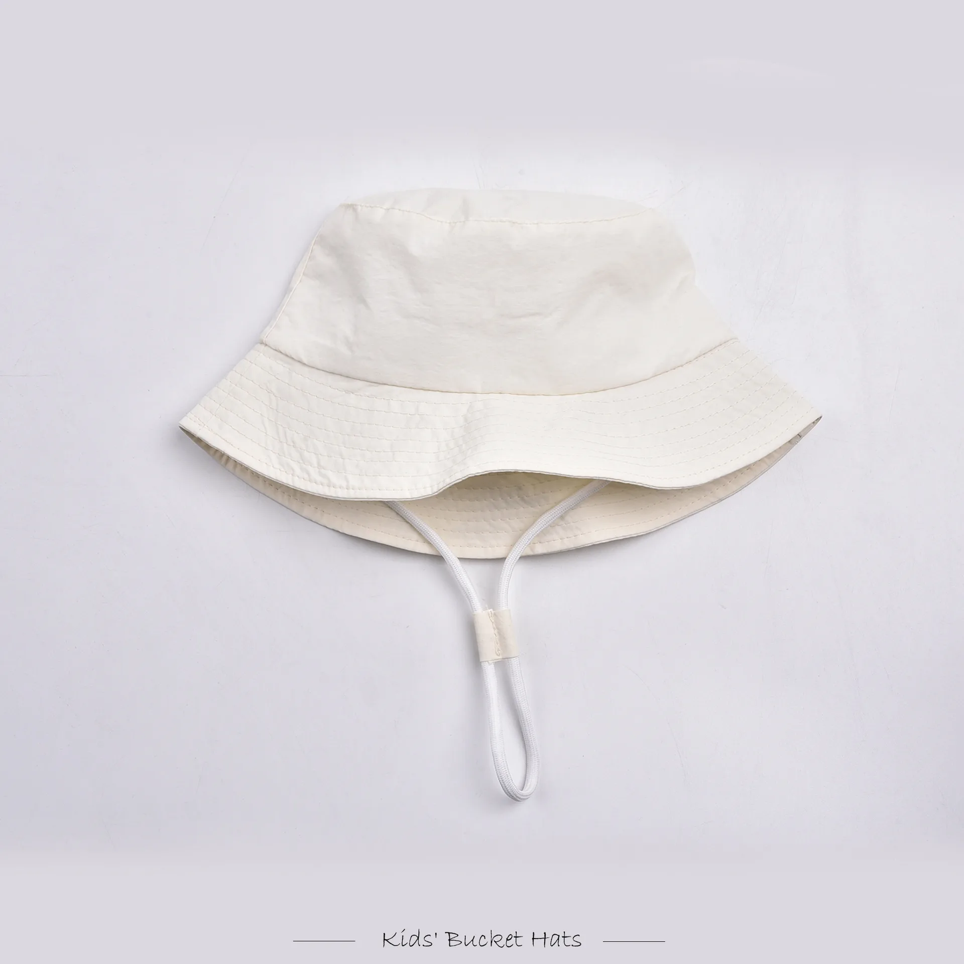 Children Unisex Cute Pastoral Solid Color Drawstring Bucket Hat display picture 8
