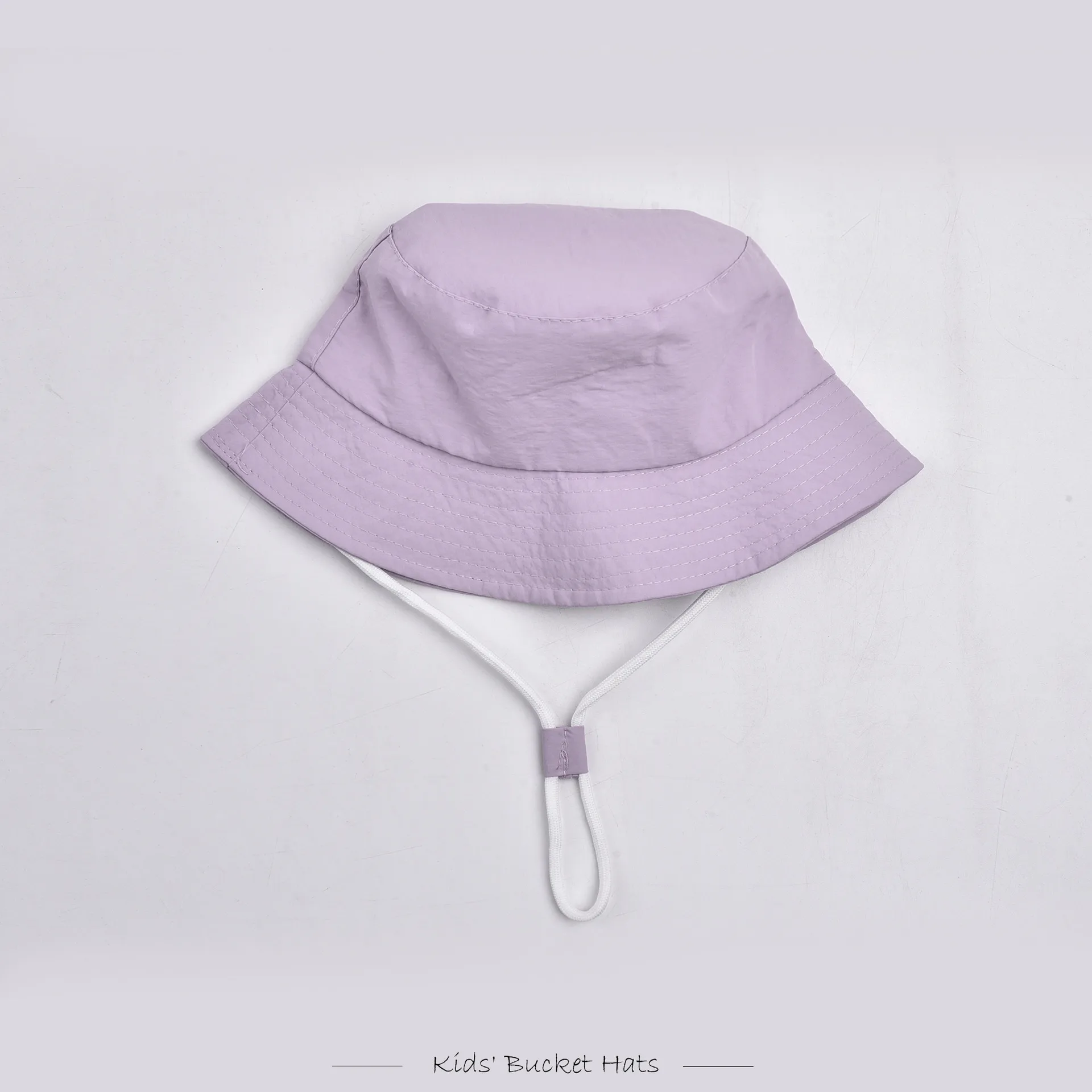 Children Unisex Cute Pastoral Solid Color Drawstring Bucket Hat display picture 12