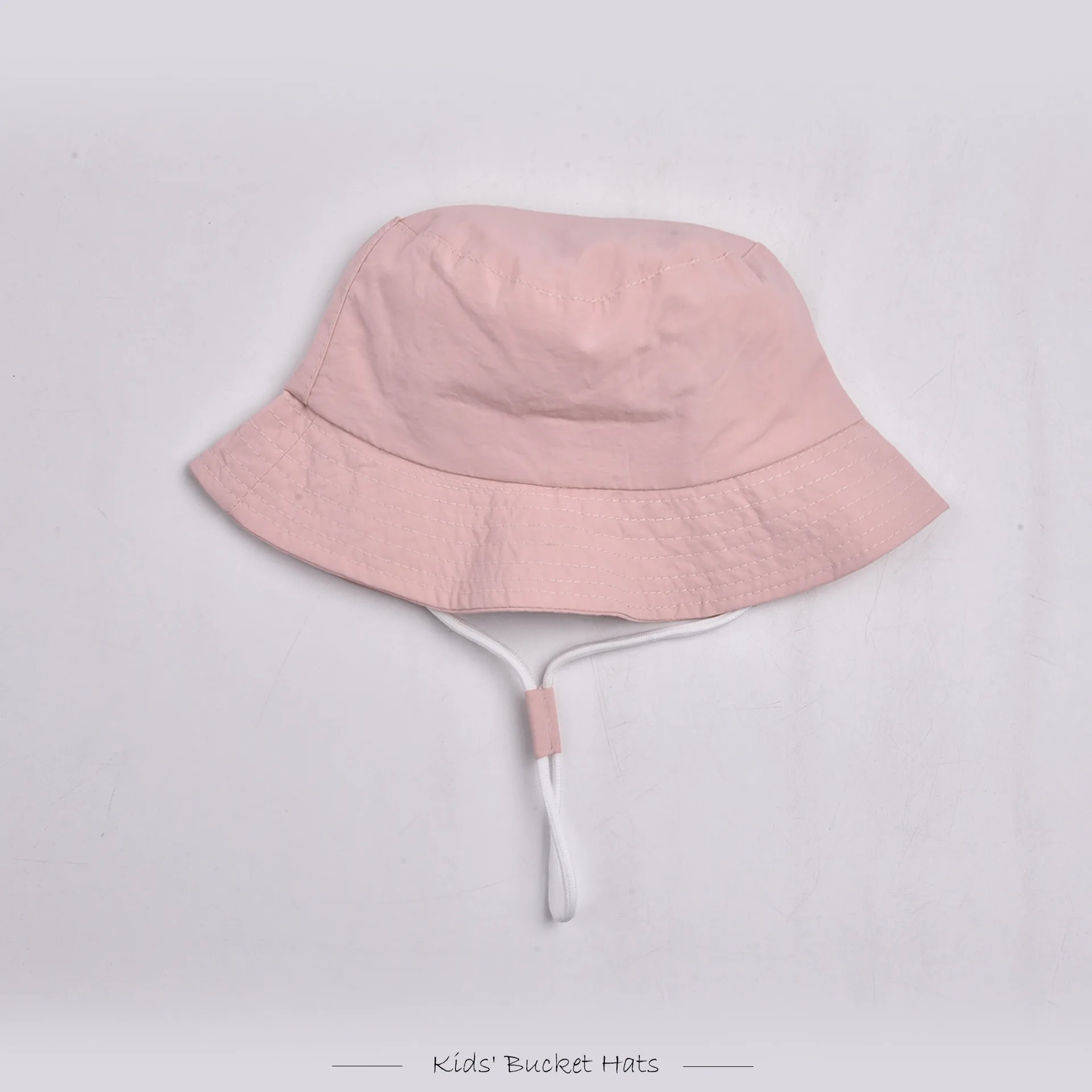 Children Unisex Cute Pastoral Solid Color Drawstring Bucket Hat display picture 14