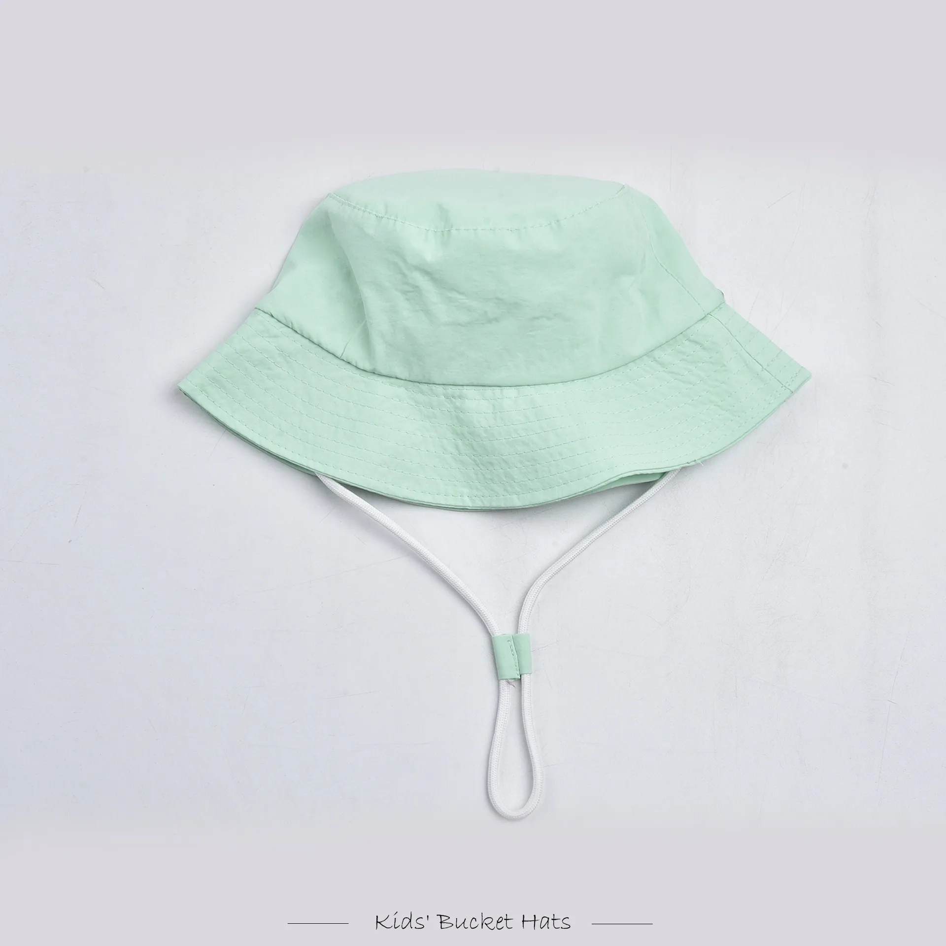 Children Unisex Cute Pastoral Solid Color Drawstring Bucket Hat display picture 20
