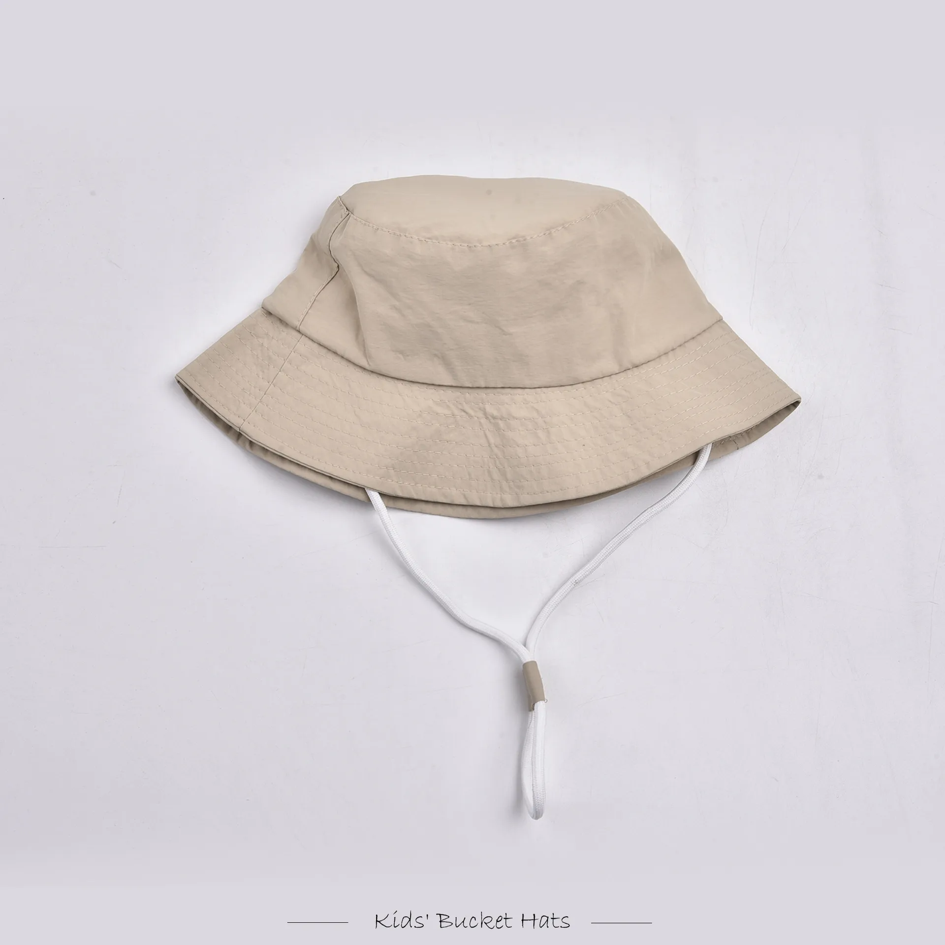 Children Unisex Cute Pastoral Solid Color Drawstring Bucket Hat display picture 7