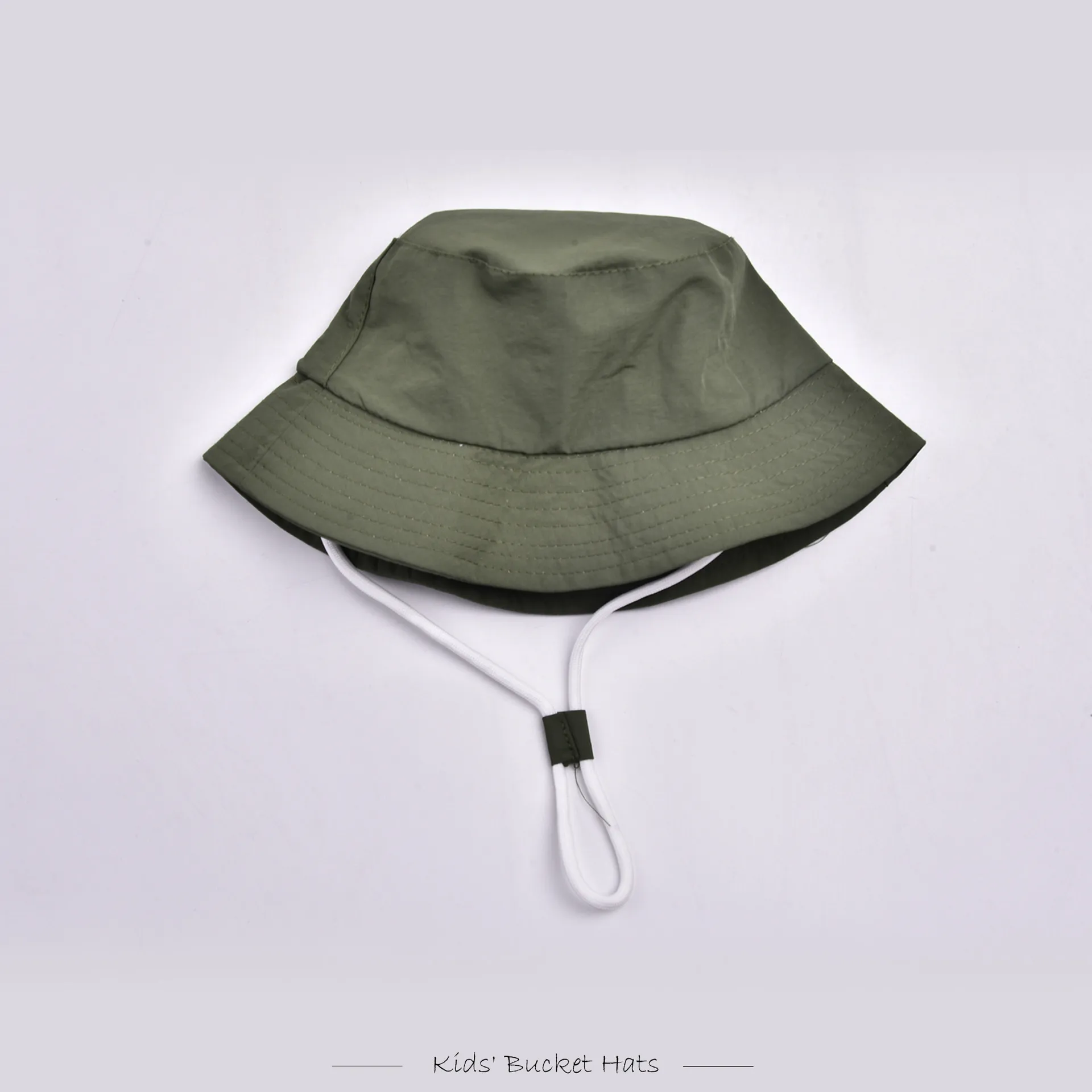 Children Unisex Cute Pastoral Solid Color Drawstring Bucket Hat display picture 13