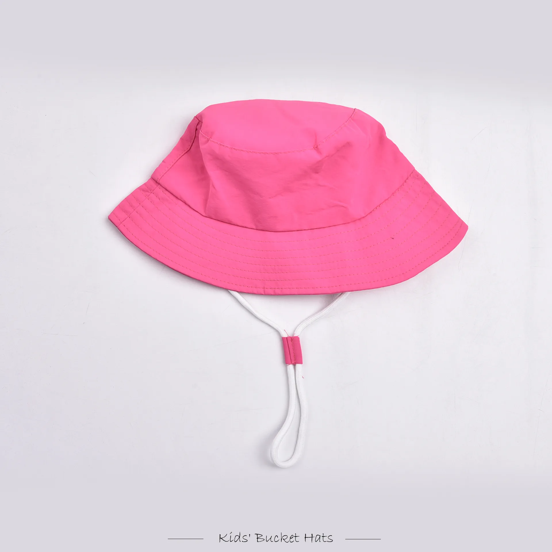 Children Unisex Cute Pastoral Solid Color Drawstring Bucket Hat display picture 15