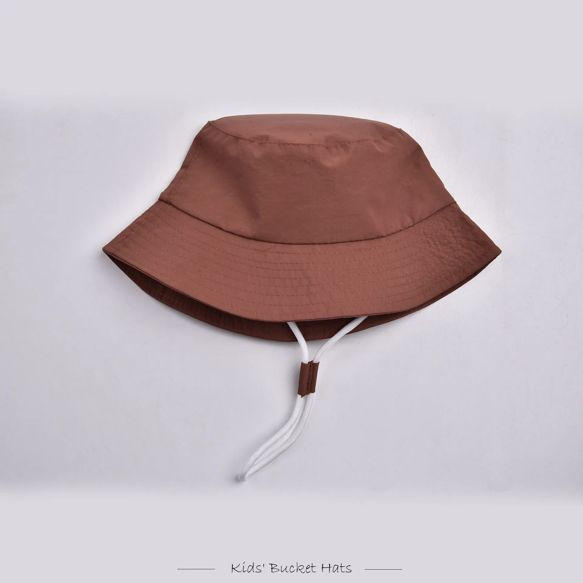 Children Unisex Cute Pastoral Solid Color Drawstring Bucket Hat display picture 19