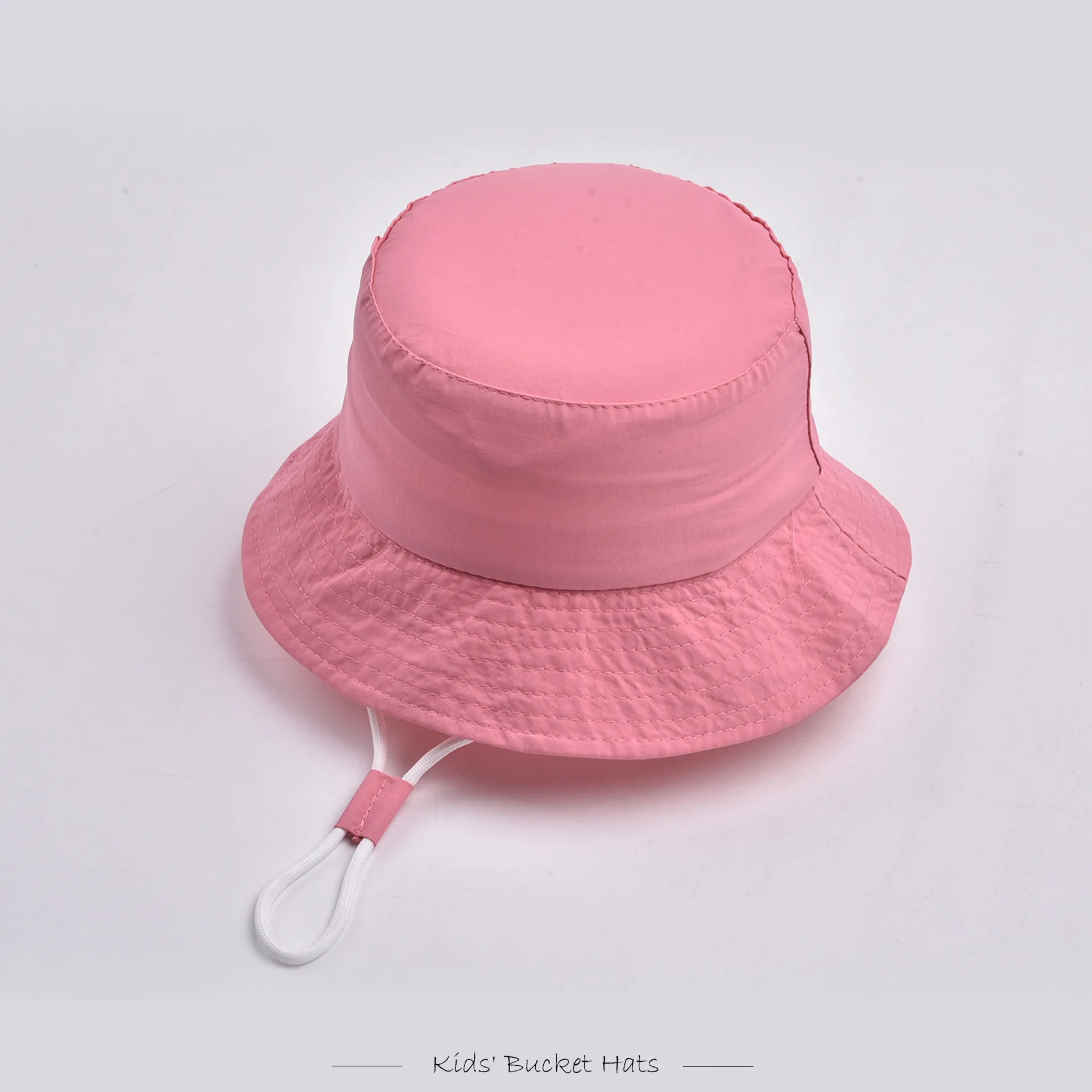 Children Unisex Cute Pastoral Solid Color Drawstring Bucket Hat display picture 9