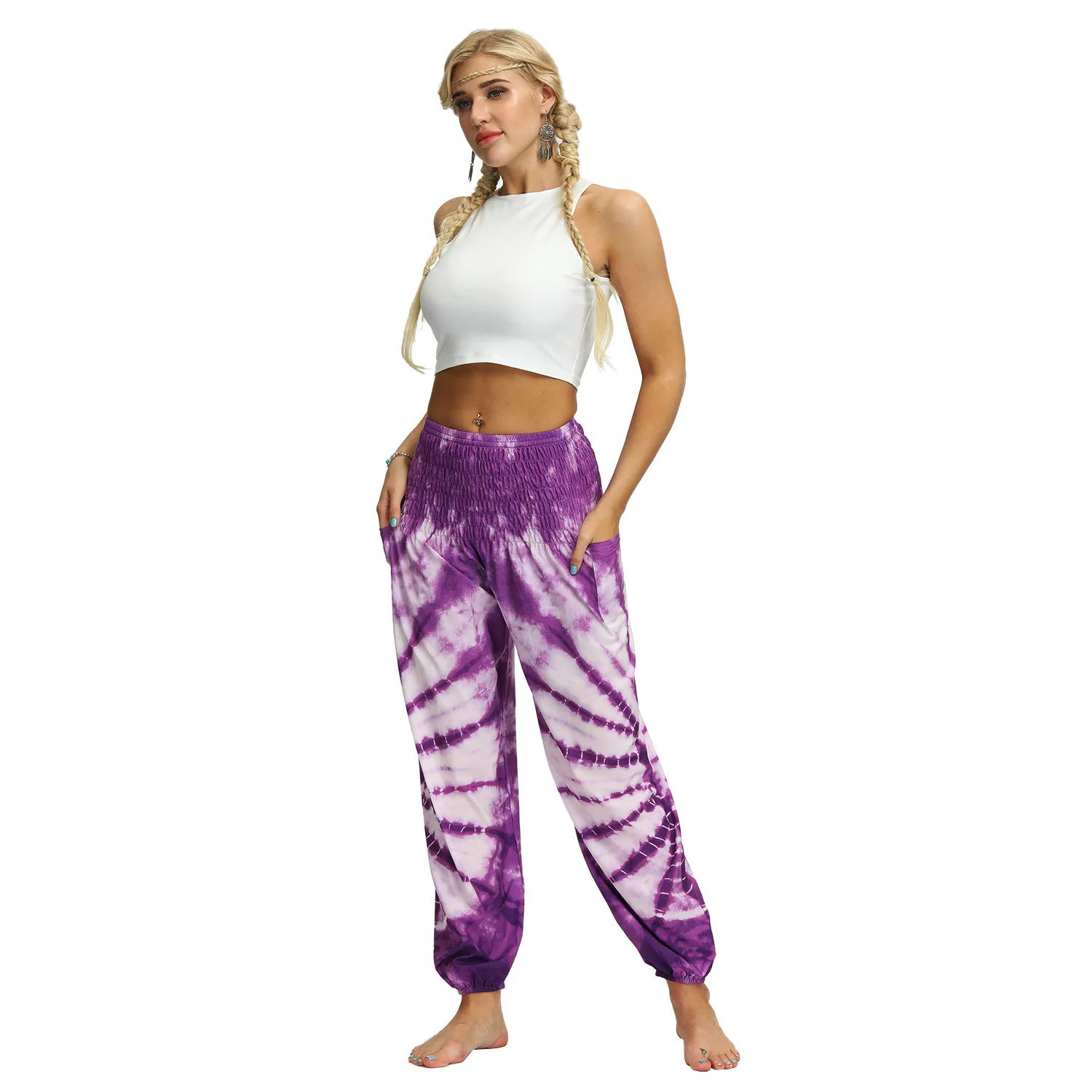 New Ethnic Style Digital Printing Women's Trousers Sports Casual Pants Loose High Waist Bloomers Spot display picture 14