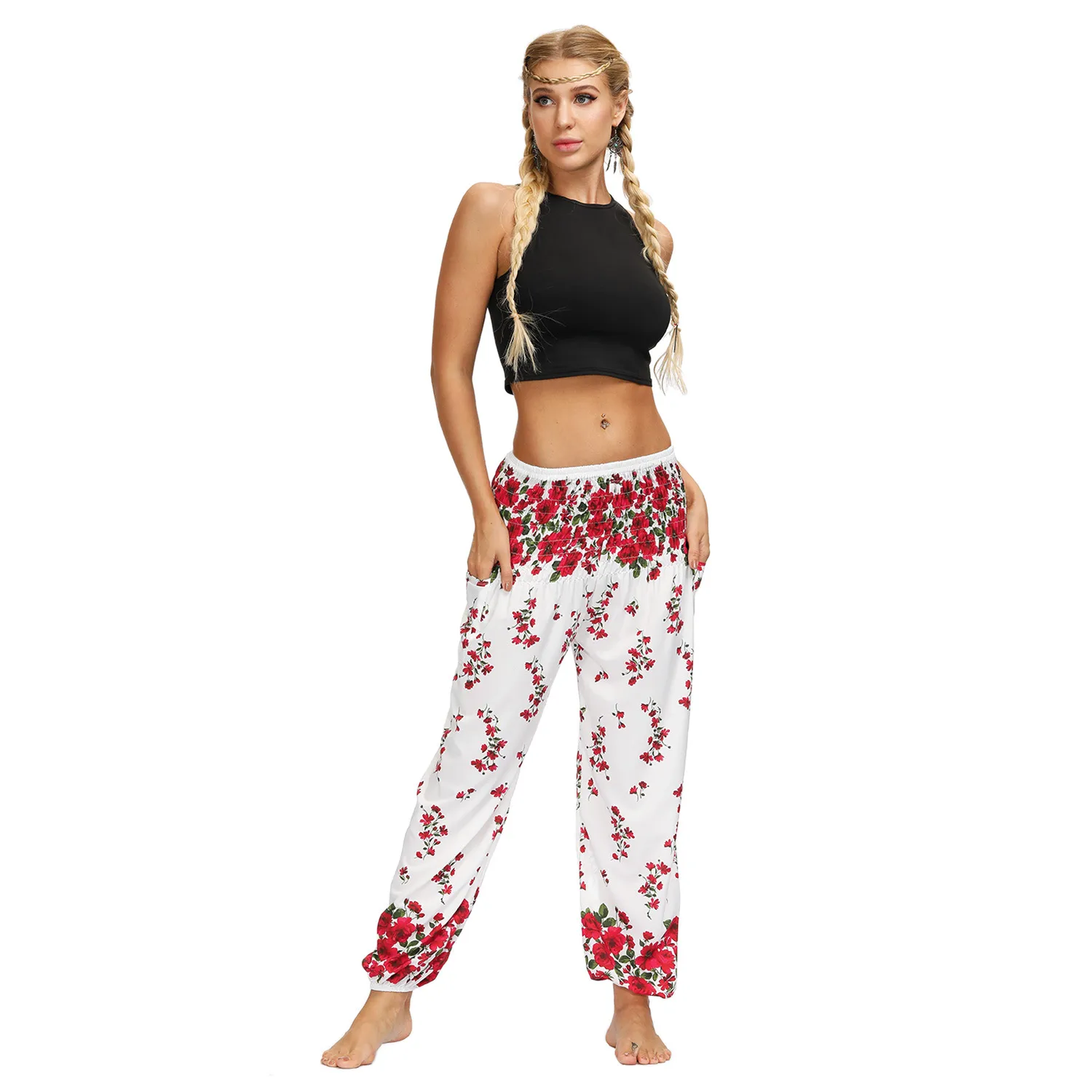 New Ethnic Style Digital Printing Women's Trousers Sports Casual Pants Loose High Waist Bloomers Spot display picture 17