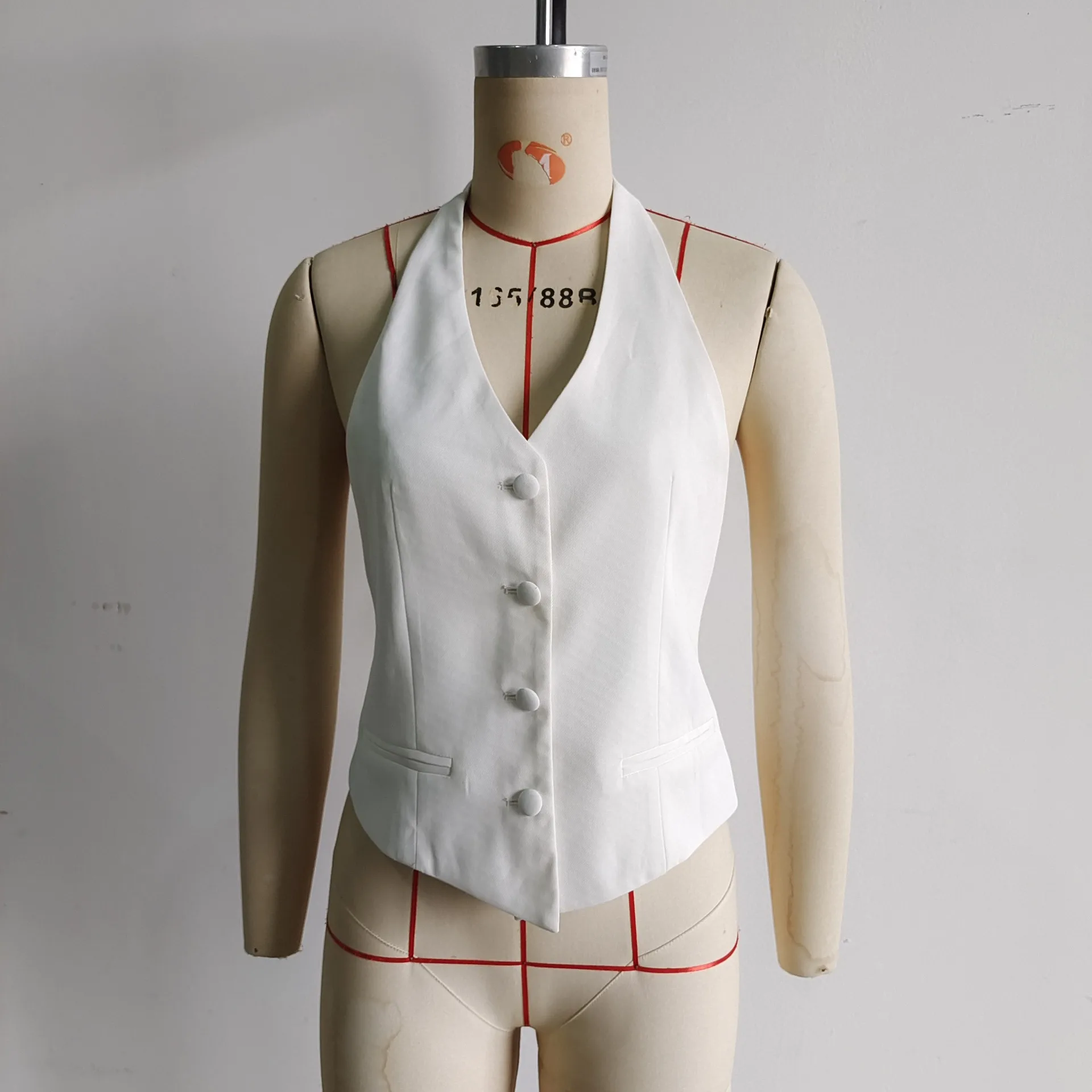 Women's Vest Sleeveless Blazers Wind Streetwear Solid Color display picture 4
