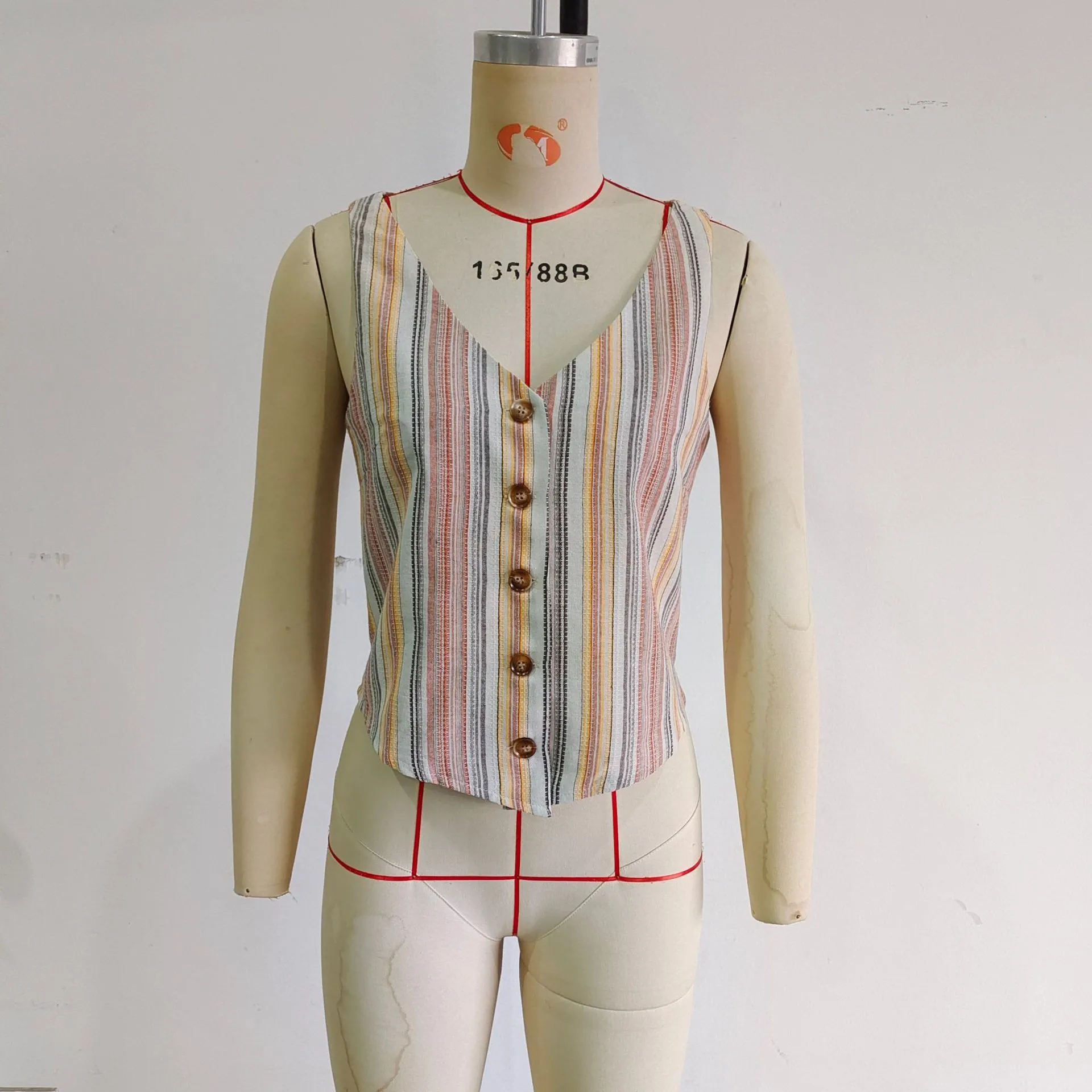 Women's Vest Vest/Vest Sleeveless Blazers Stripe Wind Streetwear Stripe display picture 4